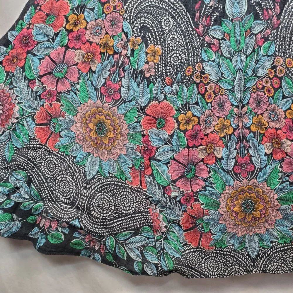 Sky Nesermy Beautiful Floral & Paisley Off the Shoulder Ruffle Top Maxi Dress - Picture 9 of 16